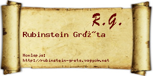 Rubinstein Gréta névjegykártya